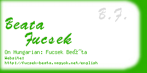 beata fucsek business card